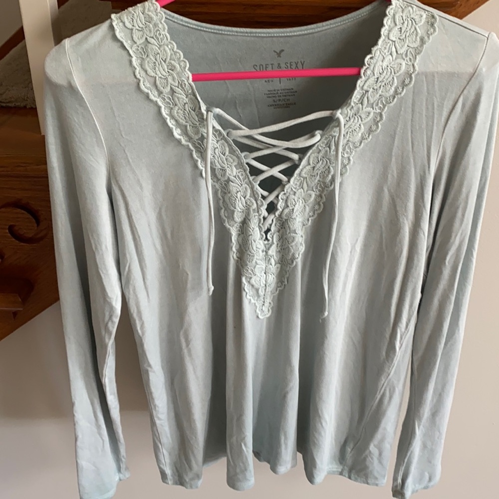American Eagle Lace Up Long Sleeve